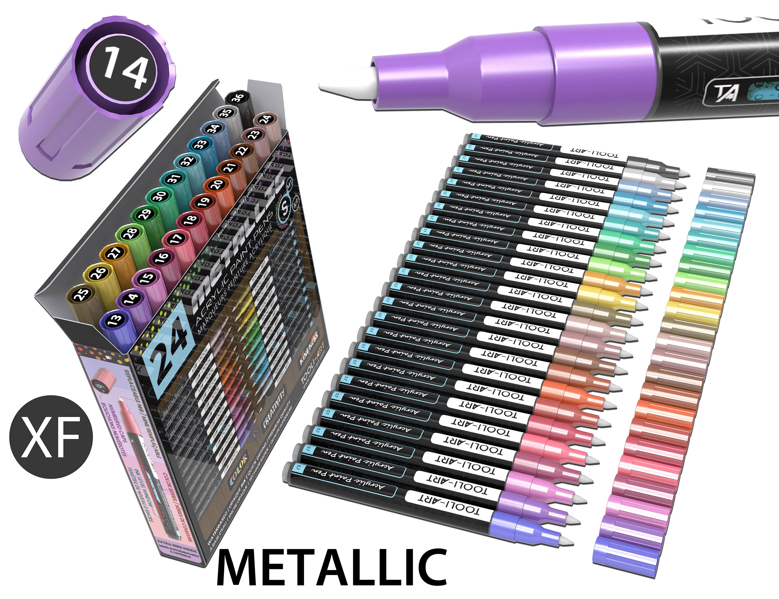 TOOLI-ART Acrylmarker Studio Color XF 0.7mm set van 28 - Wildflowers | Be Creative Shop TOOLI-ART Acrylmarker Studio Color XF 0.7mm set van 28 - Wildflowers | Be Creative Shop