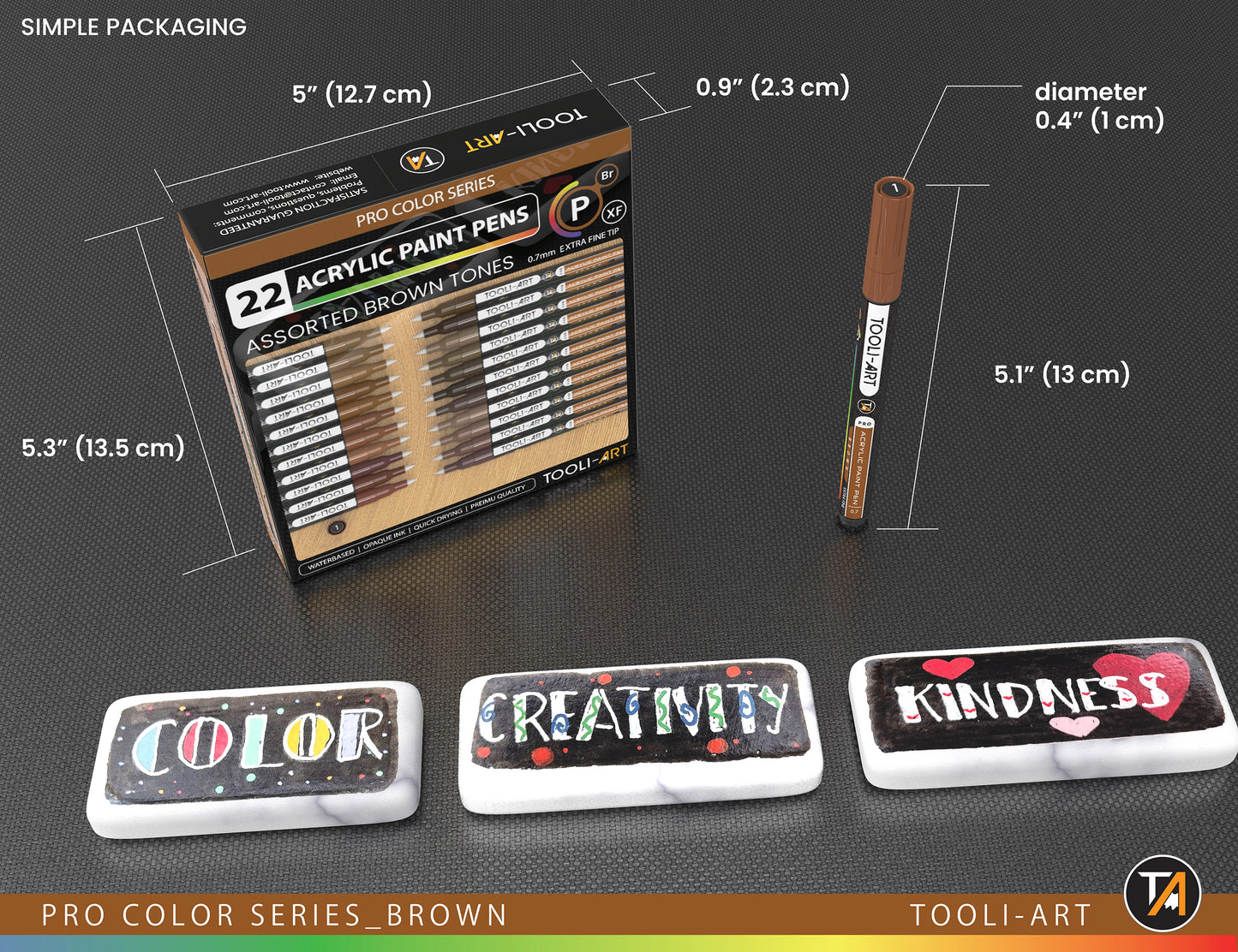 Acrylic Paint Pens 22 Assorted Brown Tones Pro Markers Set 0.7mm Extra Fine