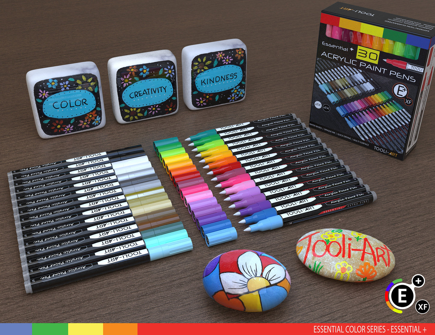 30 Essential Acrylic Paint Pens Assorted Color Set (0.7mm EXTRA FINE)
