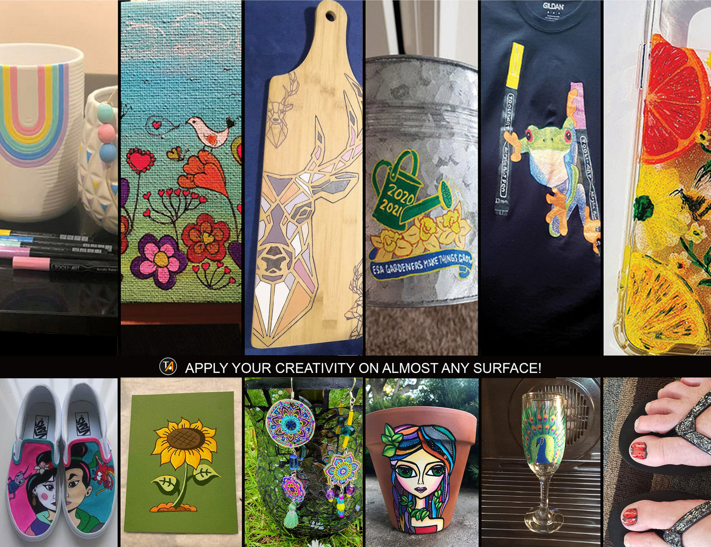 36 Essential Colors Flexible Brush Tip Acrylic Paint Pens with AUTOMATIC FLOW CONTROL technology 1-5mm