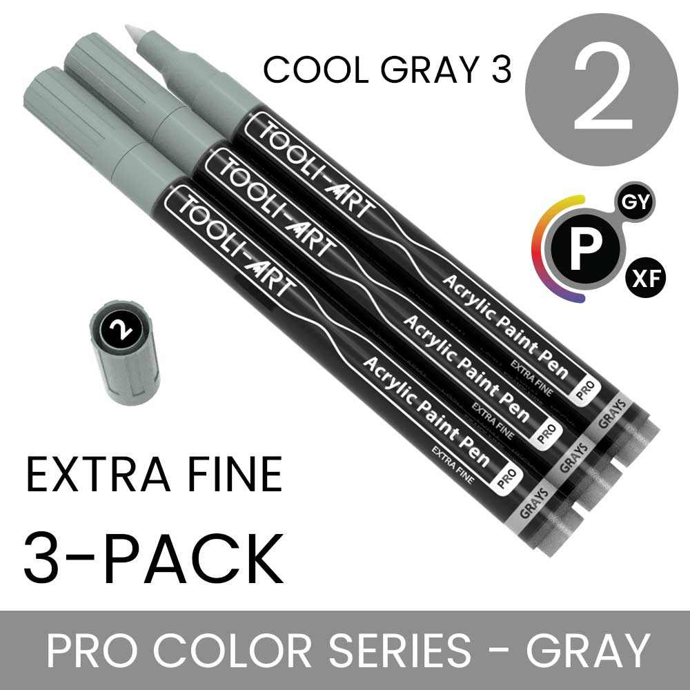 PRO COLOR SERIES - GRAY - EXTRA-FINE: 3-Pack, Your Choice of Any 1 Color