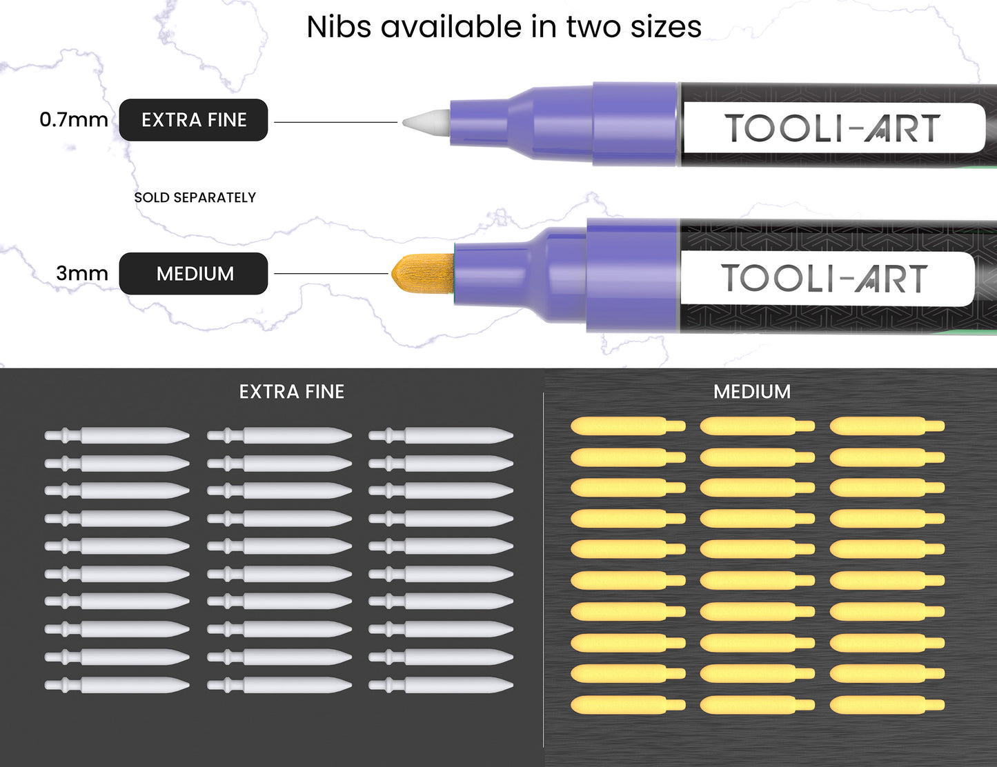 30 Replacement Nibs for TOOLI-ART Extra Fine Tip Paint Pens Acrylic Markers. 0.7MM. Easy To Replace
