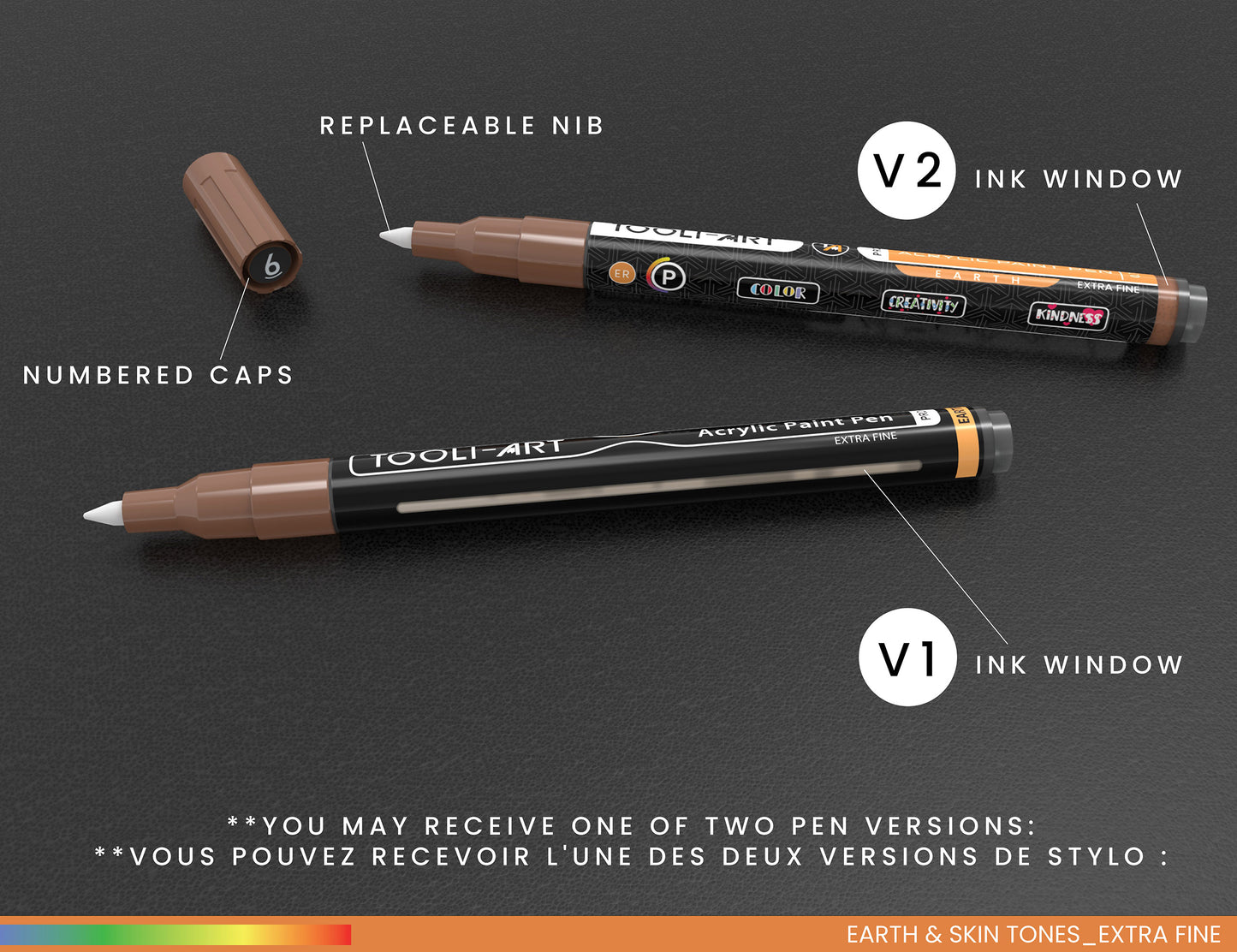 36 Acrylic Paint Pens Skin and Earth Tones (Pro Color Series Marker Set) (0.7mm EXTRA FINE)