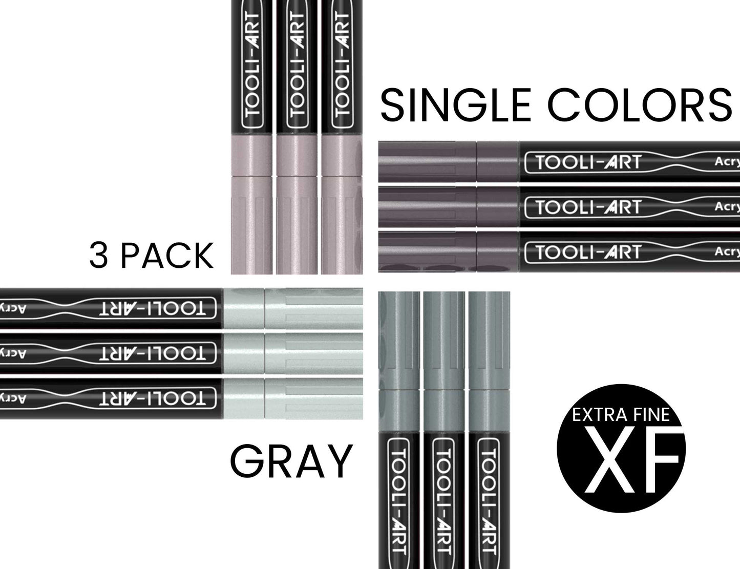 PRO COLOR SERIES - GRAY - EXTRA-FINE: 3-Pack, Your Choice of Any 1 Color