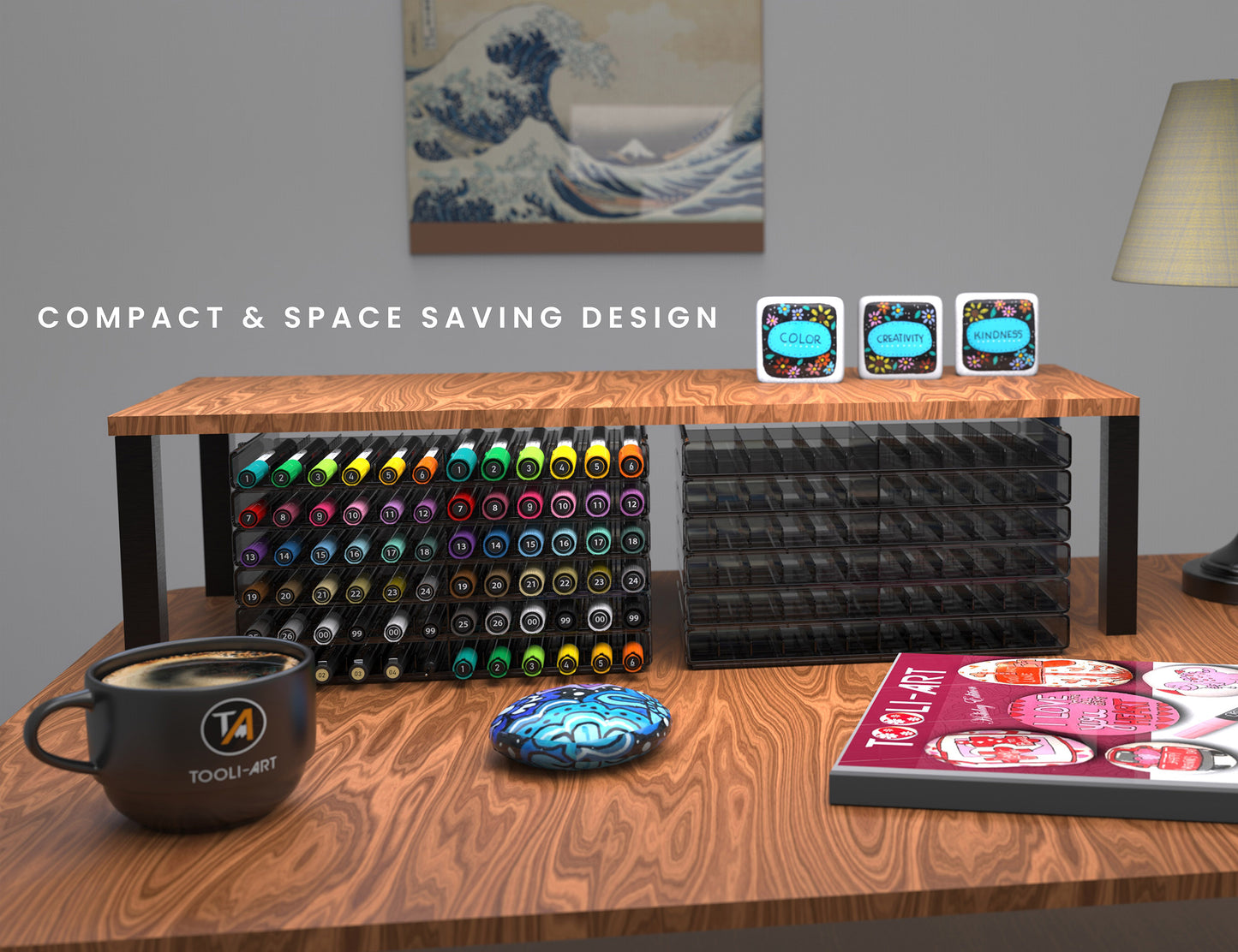 TOOLI-ART 72 Art Marker Storage Tray Organizer Holder Adjustable Divider 6 Trays