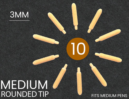 10 Replacement ROUND Fiber Nibs For Tooli-Art Medium Paint Pens - 3.0MM