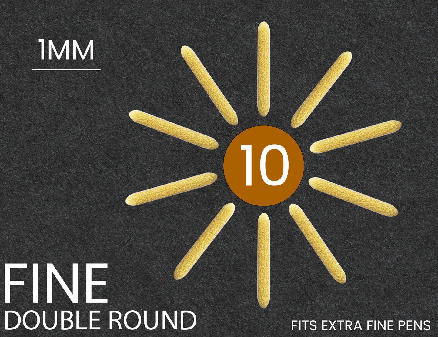 10 Replacement FINE DOUBLE-SIDED ROUND Nibs For Tooli-Art Paint Pens - 1.0MM (FITS EXTRA FINE PENS)