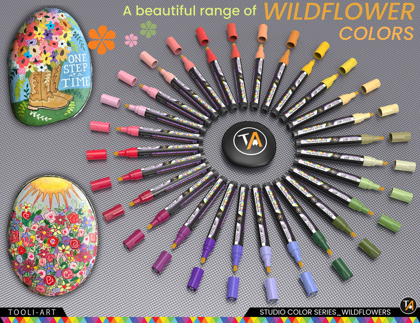 28 Wildflower Colors Acrylic Paint Pens Markers Set 3mm Medium