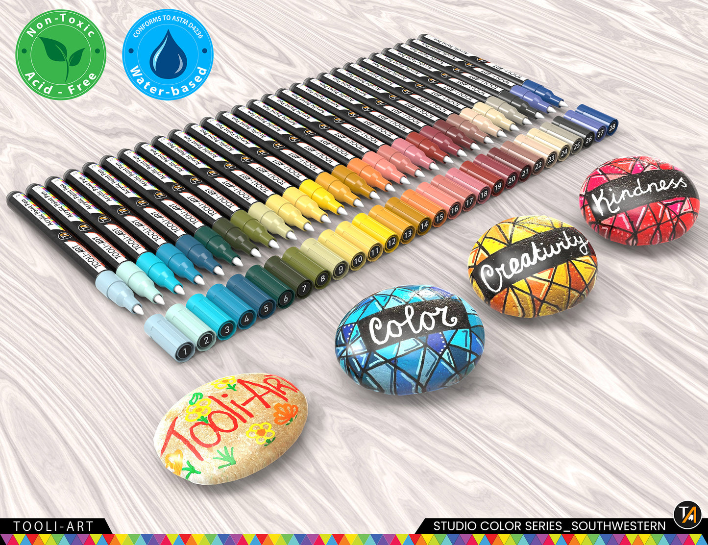28 Southwestern Colors Acrylic Paint Pens Markers Set 0.7mm Extra Fine
