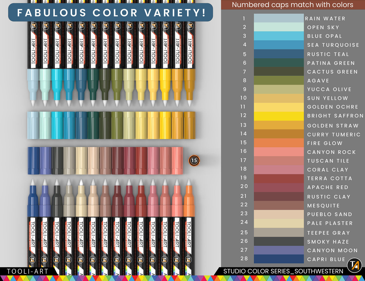 28 Southwestern Colors Acrylic Paint Pens Markers Set 0.7mm Extra Fine