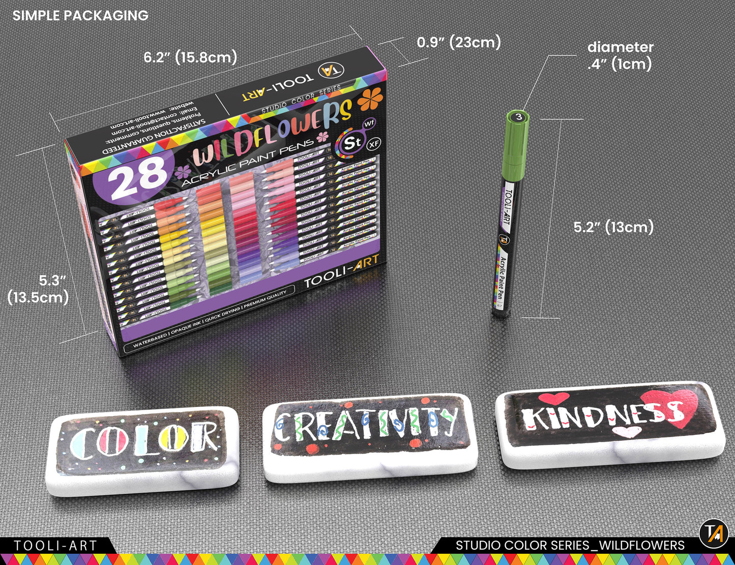 28 Wildflower Colors Acrylic Paint Pens Markers Set 0.7mm Extra Fine