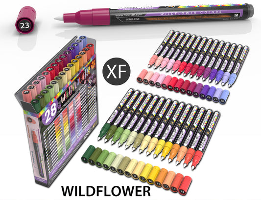 28 Wildflower Colors Acrylic Paint Pens Studio Color Series Markers Set 0.7mm Extra Fine