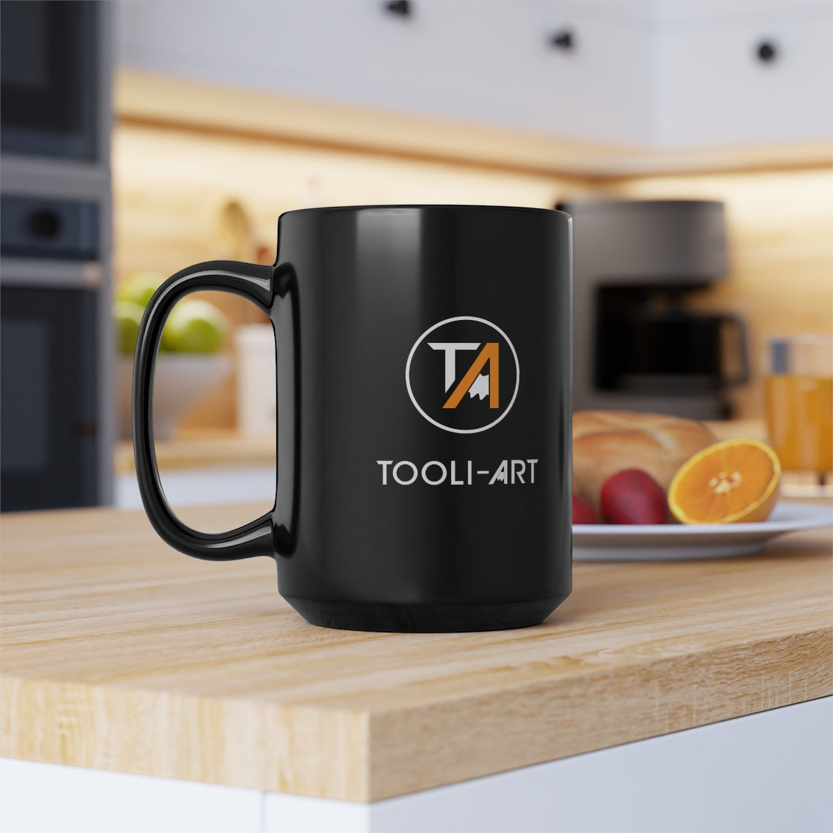 Tooli-Art Black Mug, 15oz - COLOR CREATIVITY KINDNESS