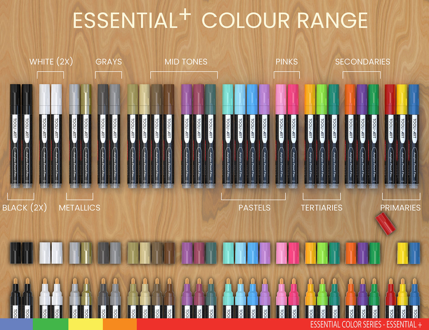 30 Essential Acrylic Paint Pens Assorted Color Set (3mm MEDIUM)