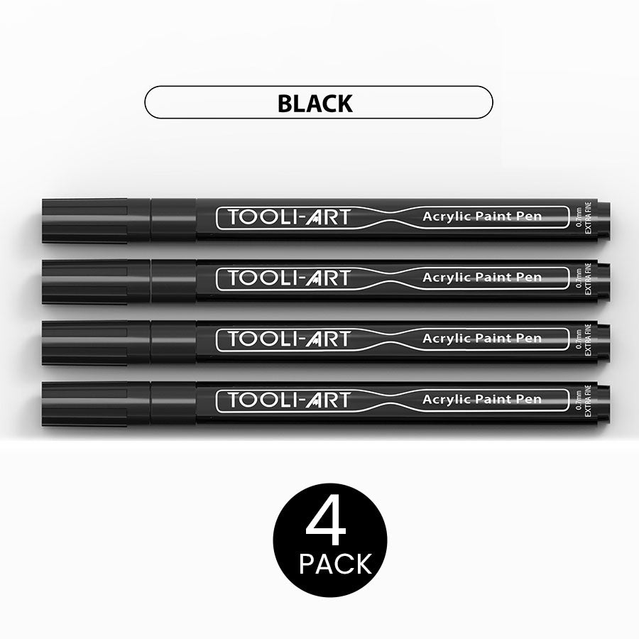 Acrylic Paint Pens 0.7mm EXTRA-FINE Tip: 4-Pack, Your Choice of Any 1 Color