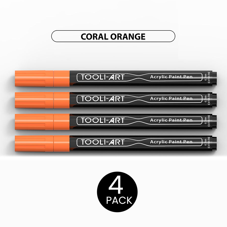 Acrylic Paint Pens 0.7mm EXTRA-FINE Tip: 4-Pack, Your Choice of Any 1 Color