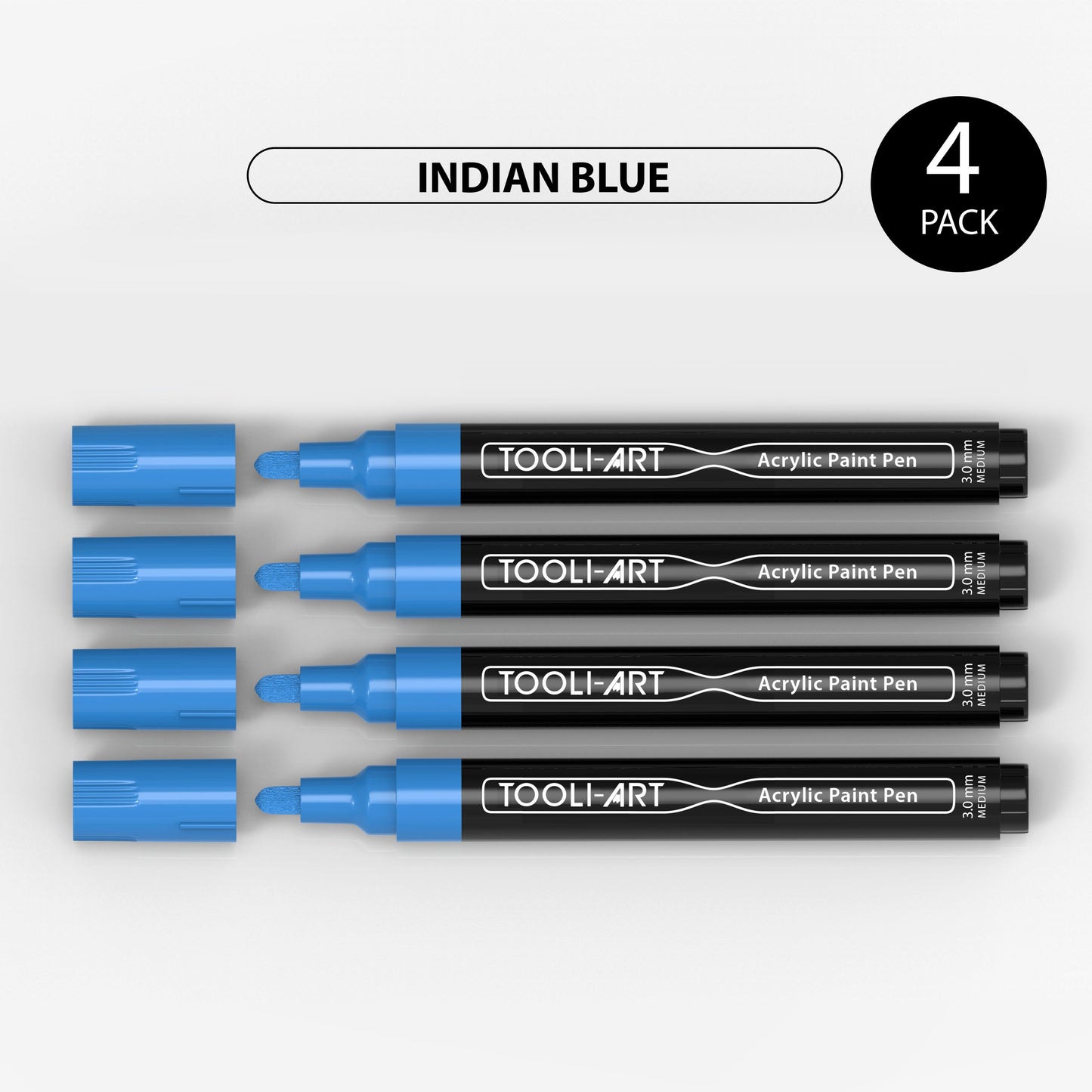 Acrylic Paint Pens 3.0mm MEDIUM Tip: 4-Pack, Your Choice of Any 1 Color