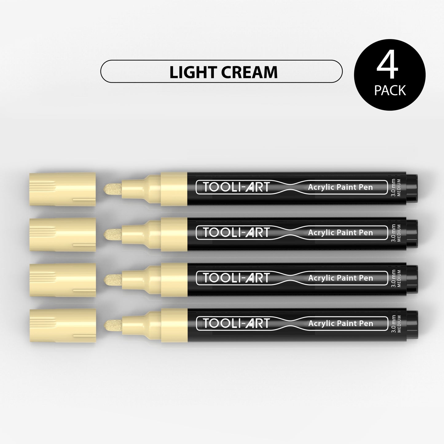 Acrylic Paint Pens 3.0mm MEDIUM Tip: 4-Pack, Your Choice of Any 1 Color
