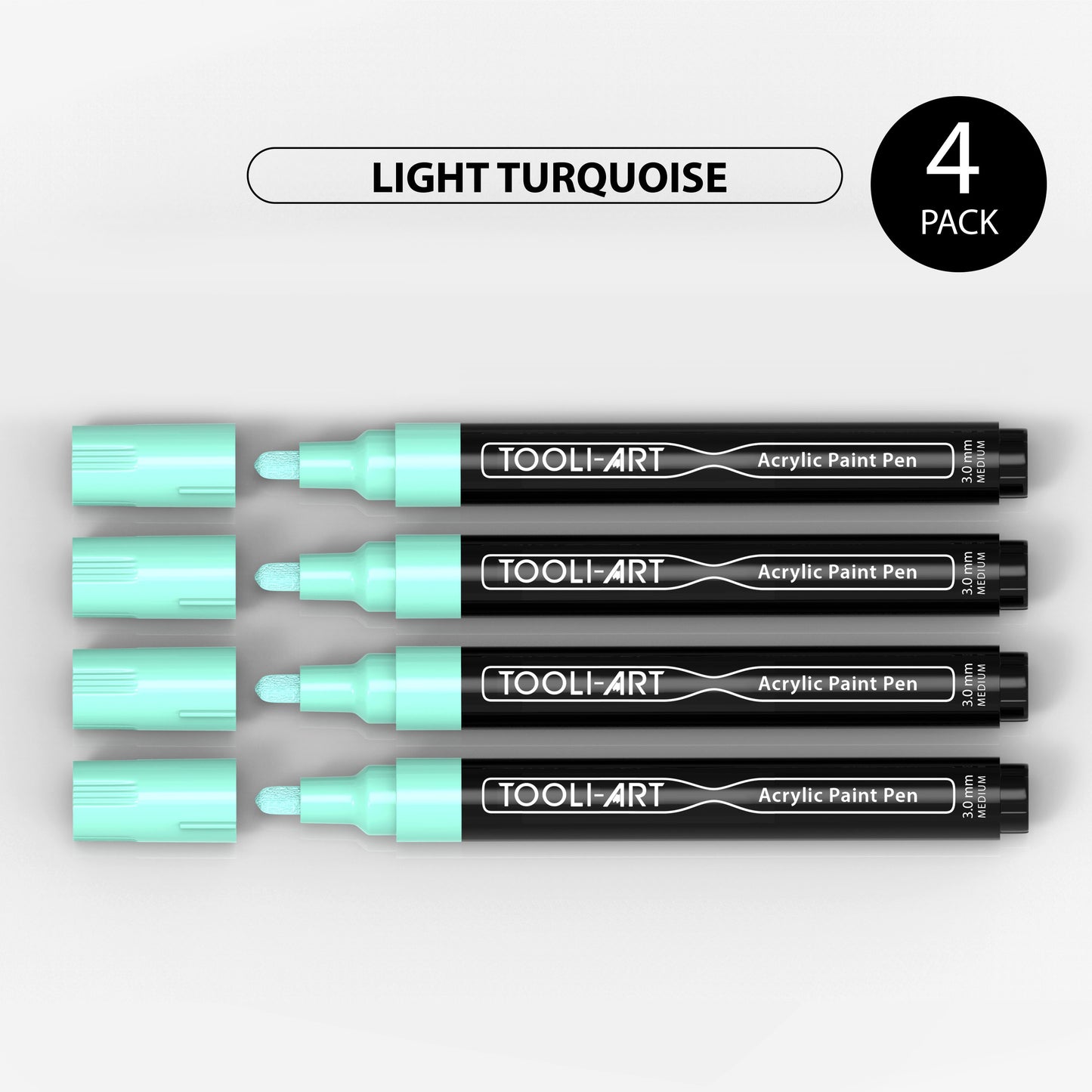 Acrylic Paint Pens 3.0mm MEDIUM Tip: 4-Pack, Your Choice of Any 1 Color