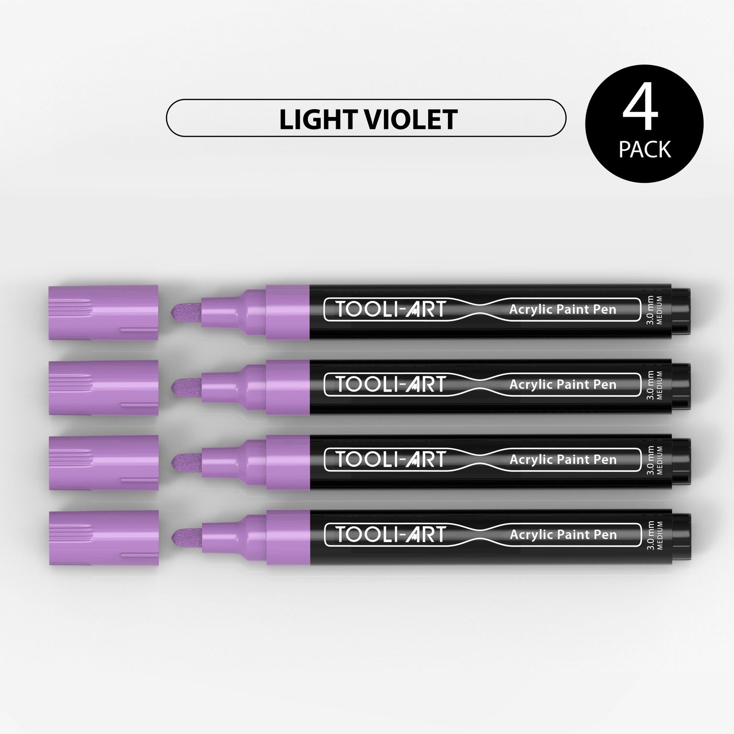 Acrylic Paint Pens 3.0mm MEDIUM Tip: 4-Pack, Your Choice of Any 1 Color