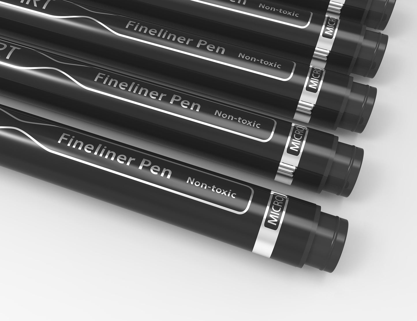 TOOLI-ART Micro-Line Pens With Case, 14/Set Black, Fineliner, Multiliner, Archival Ink, Artist Illustration, Architecture, Technical Drawing