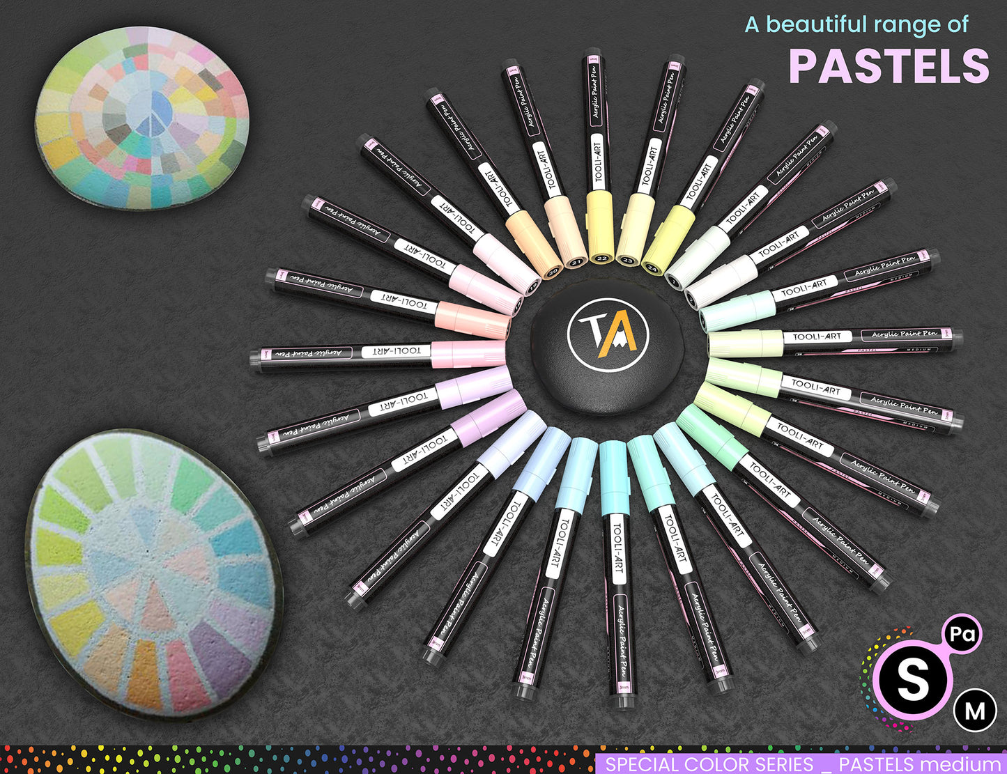 24 Pastel Acrylic Paint Pens Special Color Series Markers Set (3mm MEDIUM)