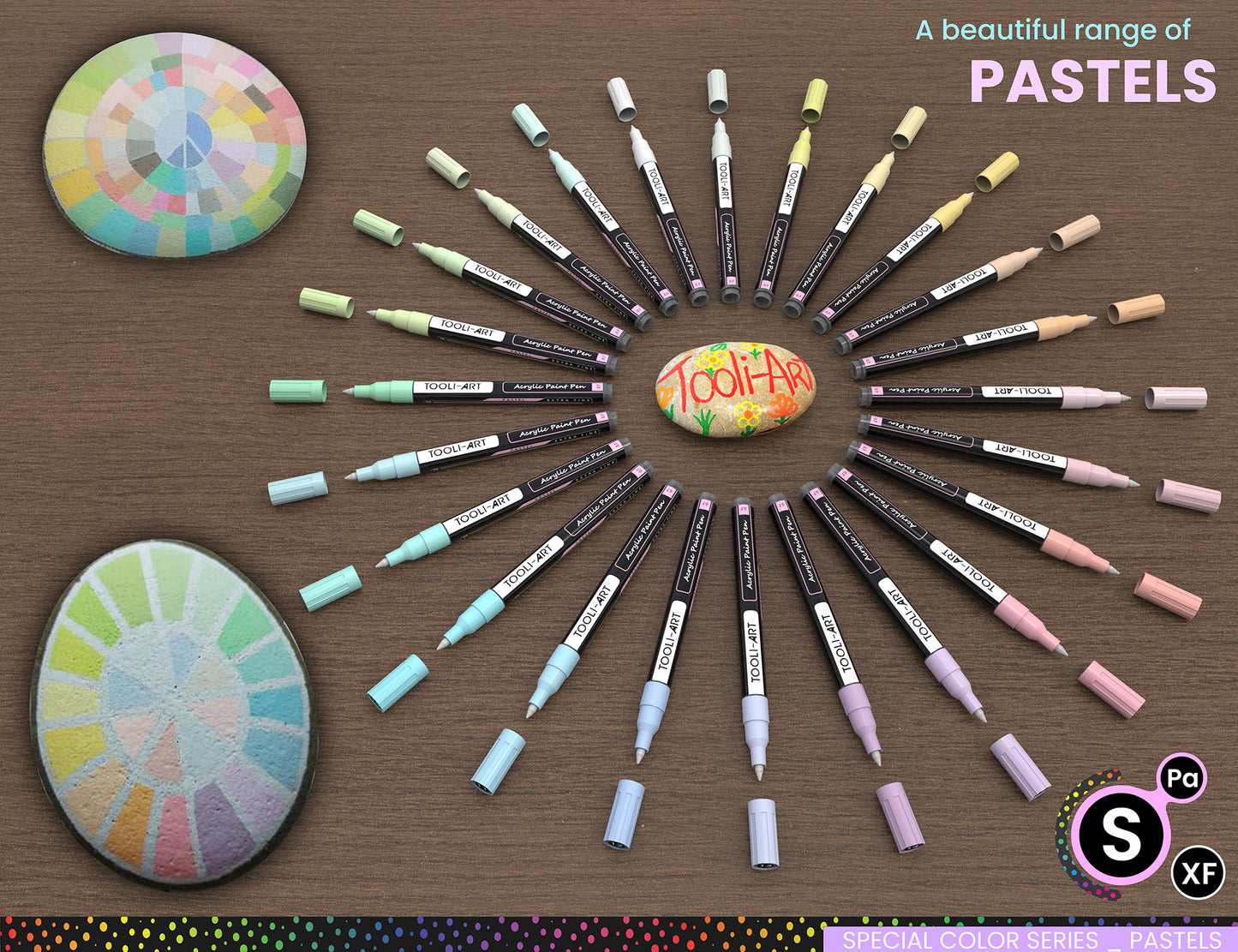 24 Pastel Acrylic Paint Pens Special Color Series Markers Set (0.7mm EXTRA FINE)