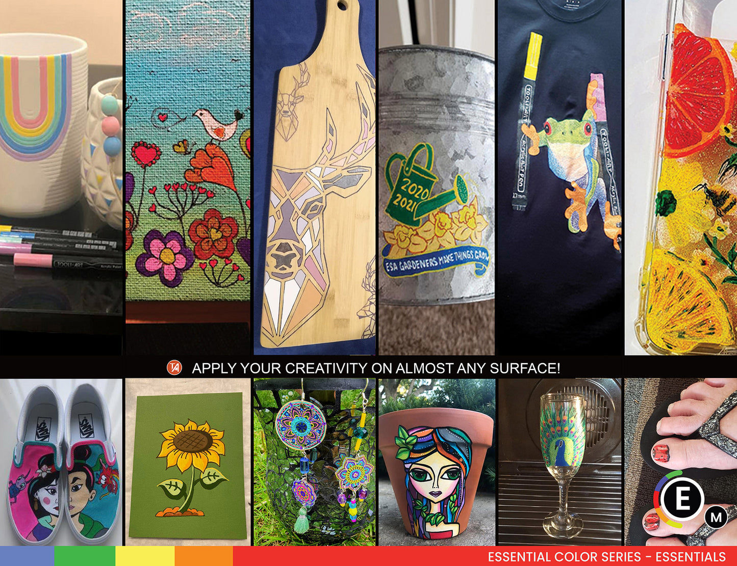 20 Black And White Acrylic Paint Markers Paint Pens Set (3mm MEDIUM)