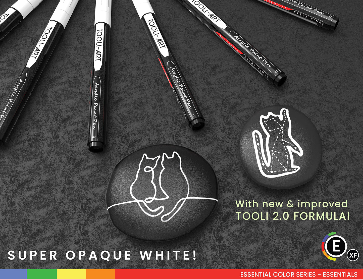 20 Black And White Acrylic Paint Markers Paint Pens Set 0.7mm (0.7mm EXTRA FINE)