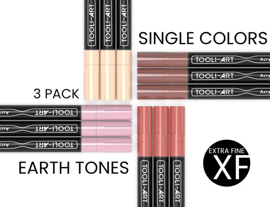 EARTH TONES Acrylic Paint Pens 0.7mm EXTRA FINE Tip: 3-Pack, Your Choice of Any 1 Color