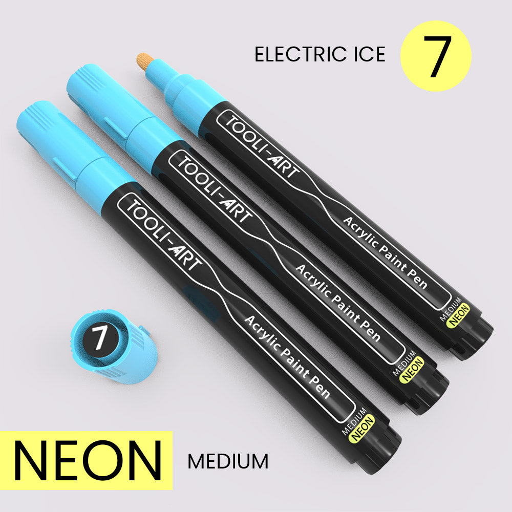 NEON Acrylic Paint Pens 3.0mm MEDIUM Tip: 3-Pack, Your Choice of Any 1 Color