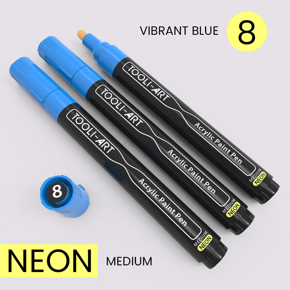 NEON Acrylic Paint Pens 3.0mm MEDIUM Tip: 3-Pack, Your Choice of Any 1 Color