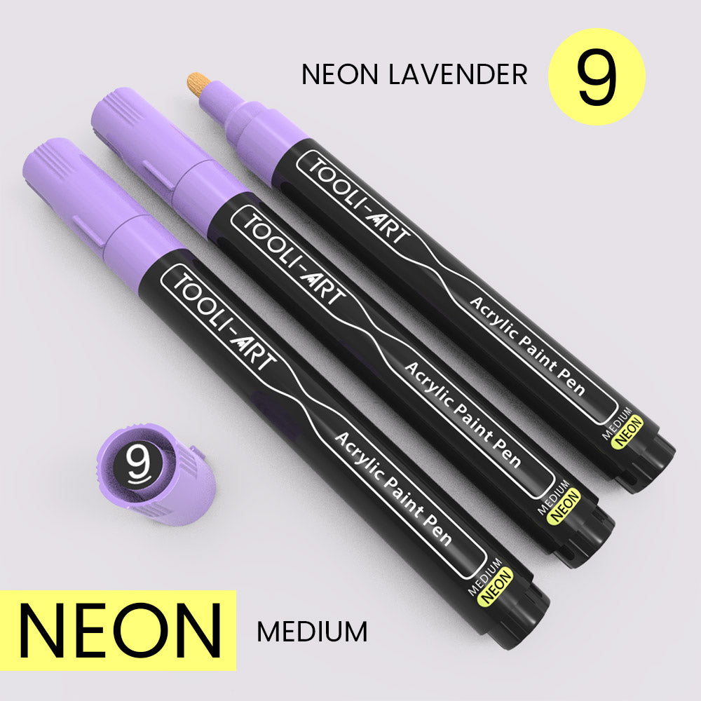 NEON Acrylic Paint Pens 3.0mm MEDIUM Tip: 3-Pack, Your Choice of Any 1 Color