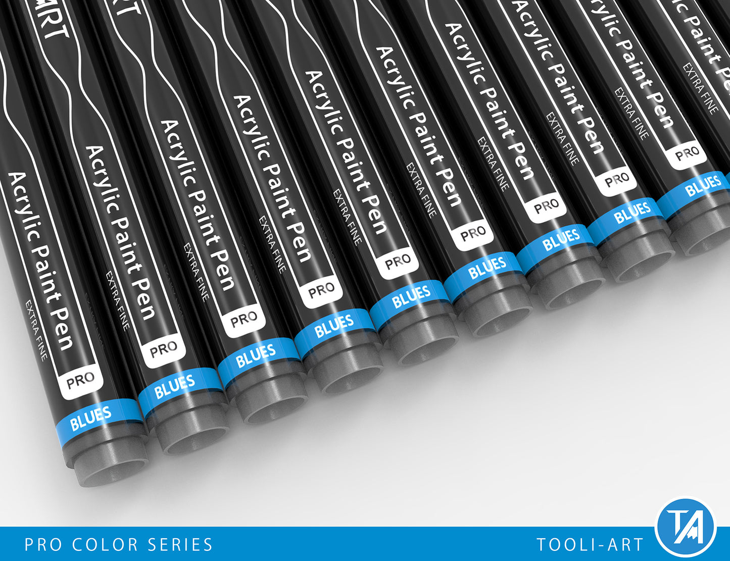 Acrylic Paint Pens 22 Assorted Blue And Purple Pro Color Series Specialty Markers Set (0.7mm EXTRA FINE)