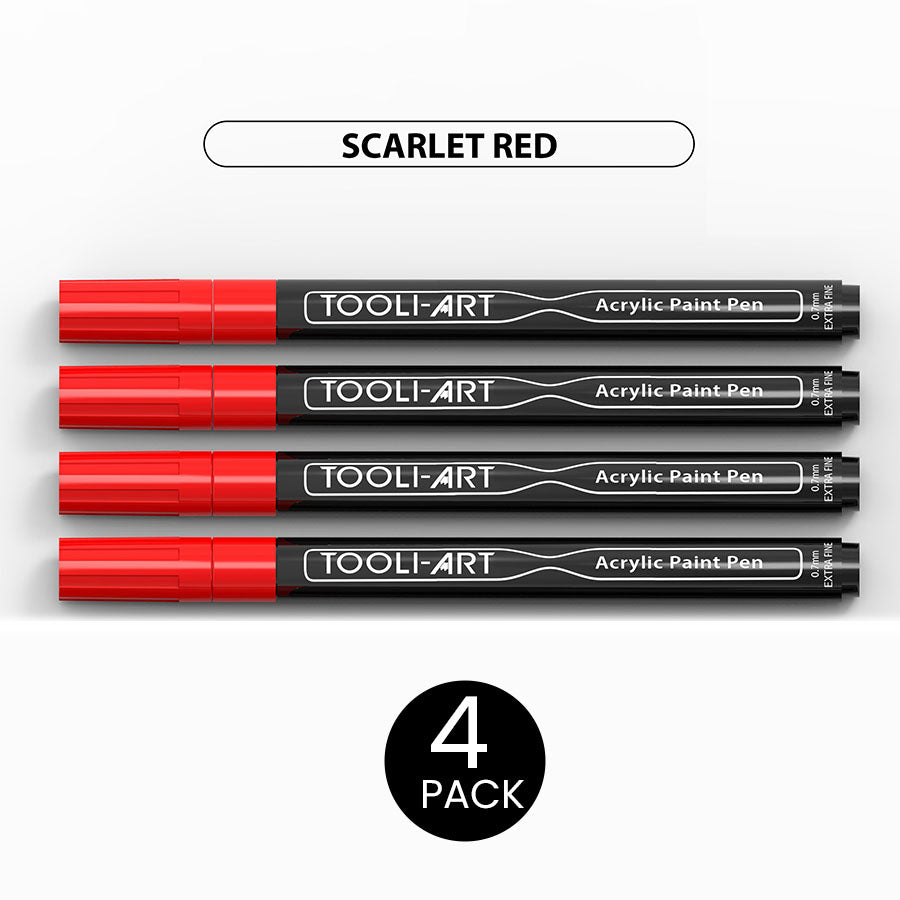 Acrylic Paint Pens 0.7mm EXTRA-FINE Tip: 4-Pack, Your Choice of Any 1 Color