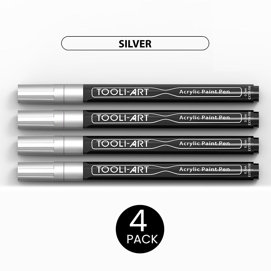 Acrylic Paint Pens 0.7mm EXTRA-FINE Tip: 4-Pack, Your Choice of Any 1 Color