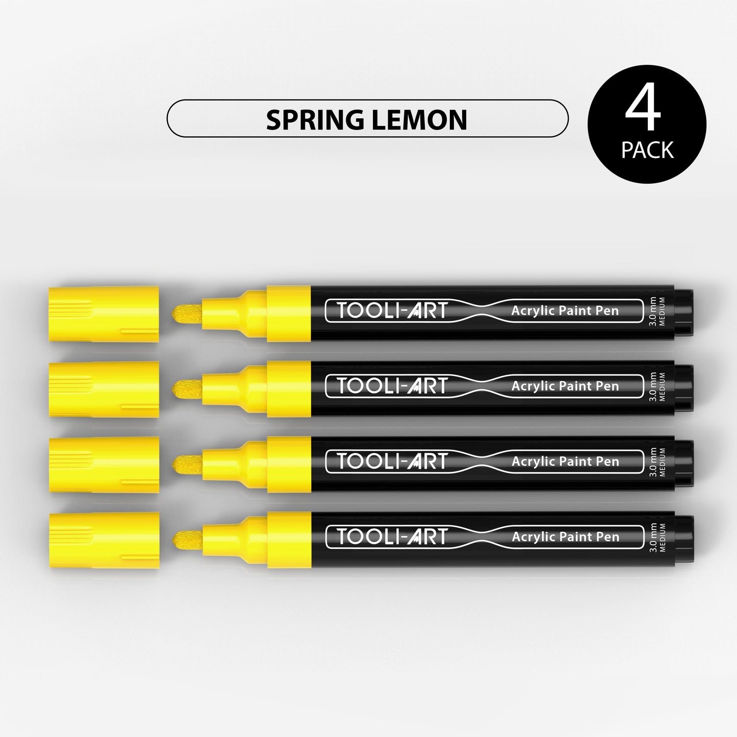 Acrylic Paint Pens 3.0mm MEDIUM Tip: 4-Pack, Your Choice of Any 1 Color