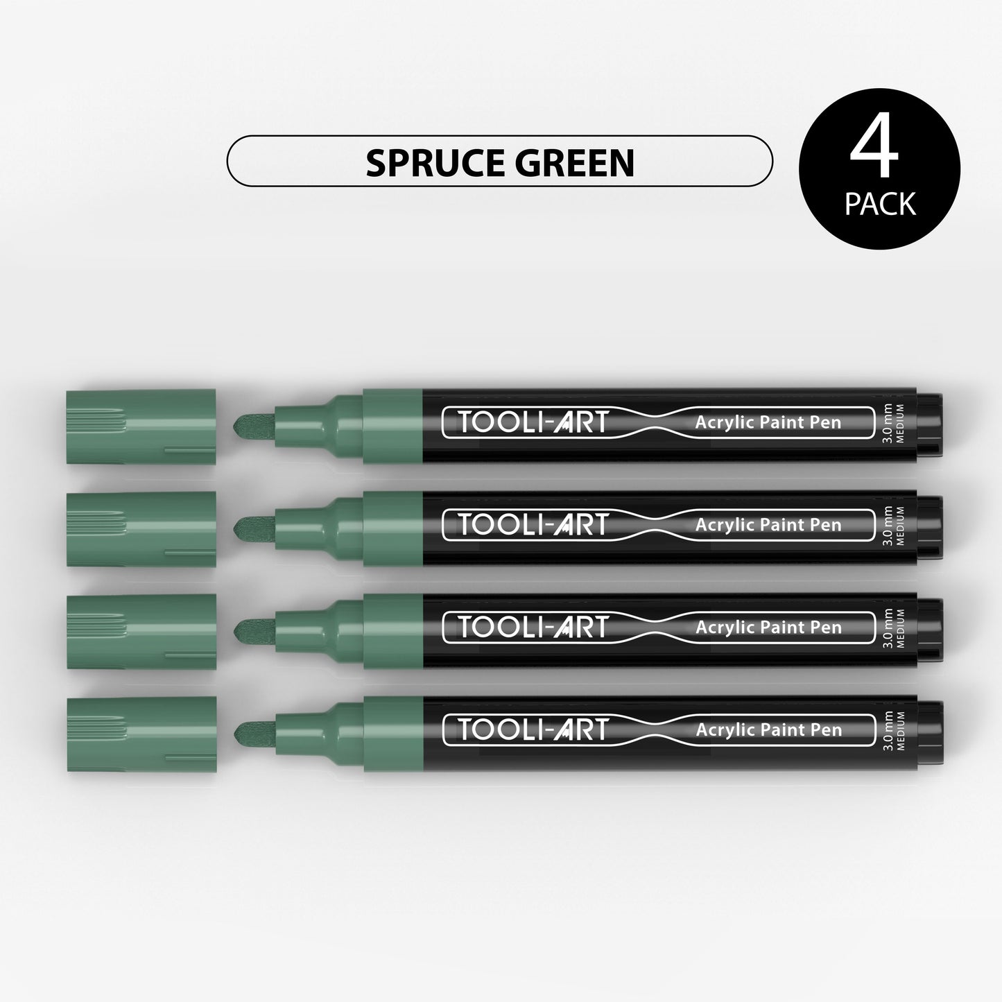 Acrylic Paint Pens 3.0mm MEDIUM Tip: 4-Pack, Your Choice of Any 1 Color