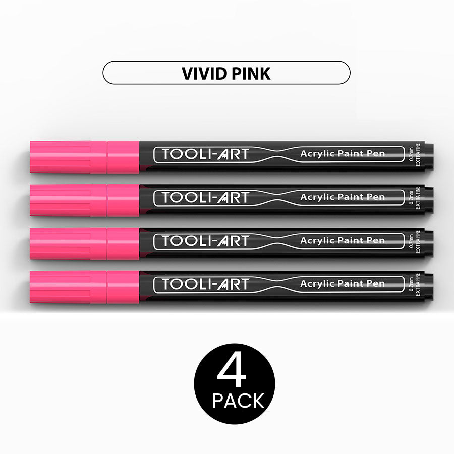 Acrylic Paint Pens 0.7mm EXTRA-FINE Tip: 4-Pack, Your Choice of Any 1 Color