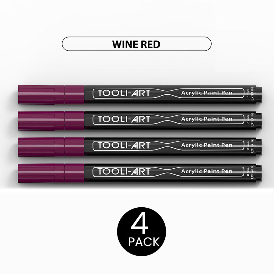 Acrylic Paint Pens 0.7mm EXTRA-FINE Tip: 4-Pack, Your Choice of Any 1 Color
