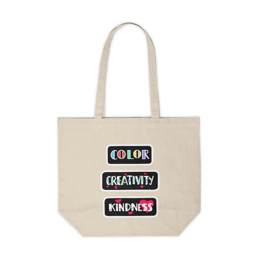 TOOLI-ART Canvas Shopping Tote - COLOR CREATIVITY KINDNESS