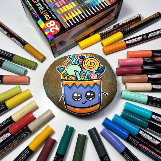 BUCKET OF CANDY PAINTED WITH SOUTHWESTERN COLORS