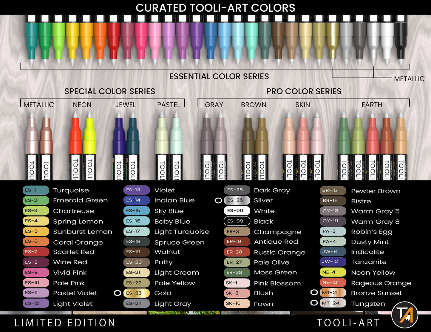 TOOLI-ART Acrylic Paint Pens 48 Markers Set Assorted Colors Limited Edition 0.7mm Extra Fine Tip