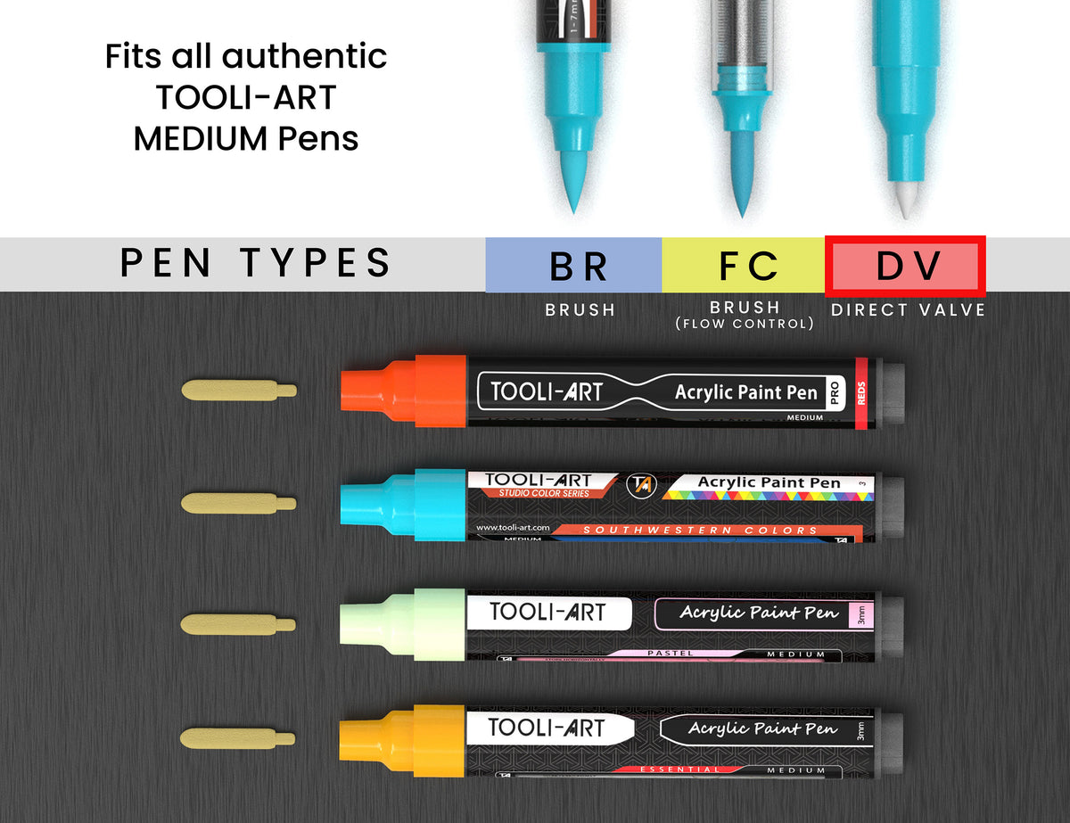 30 Replacement Nibs for TOOLI-ART Medium Tip Paint Pens Acrylic Markers. Polyester Fiber. 3MM. Easy To Replace
