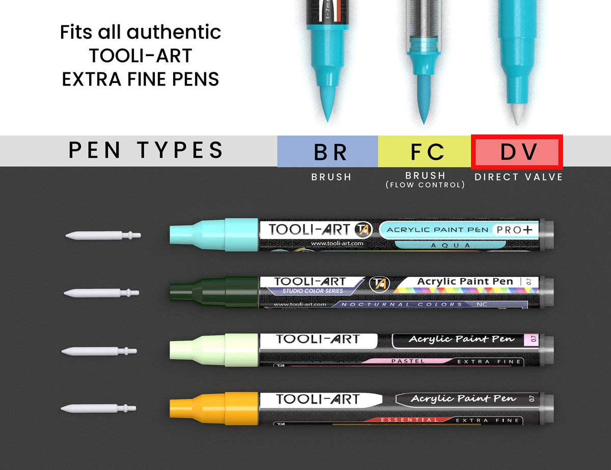 30 Replacement Nibs for TOOLI-ART Extra Fine Tip Paint Pens Acrylic Markers. 0.7MM. Easy To Replace