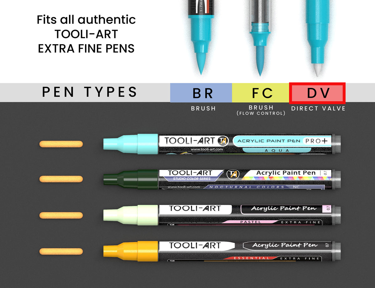 30 Replacement Nibs Double Sided 1mm Round. Compatible With TOOLI-ART Fine Tip Paint Pens Acrylic Markers. Polyester Fiber. Easy To Replace