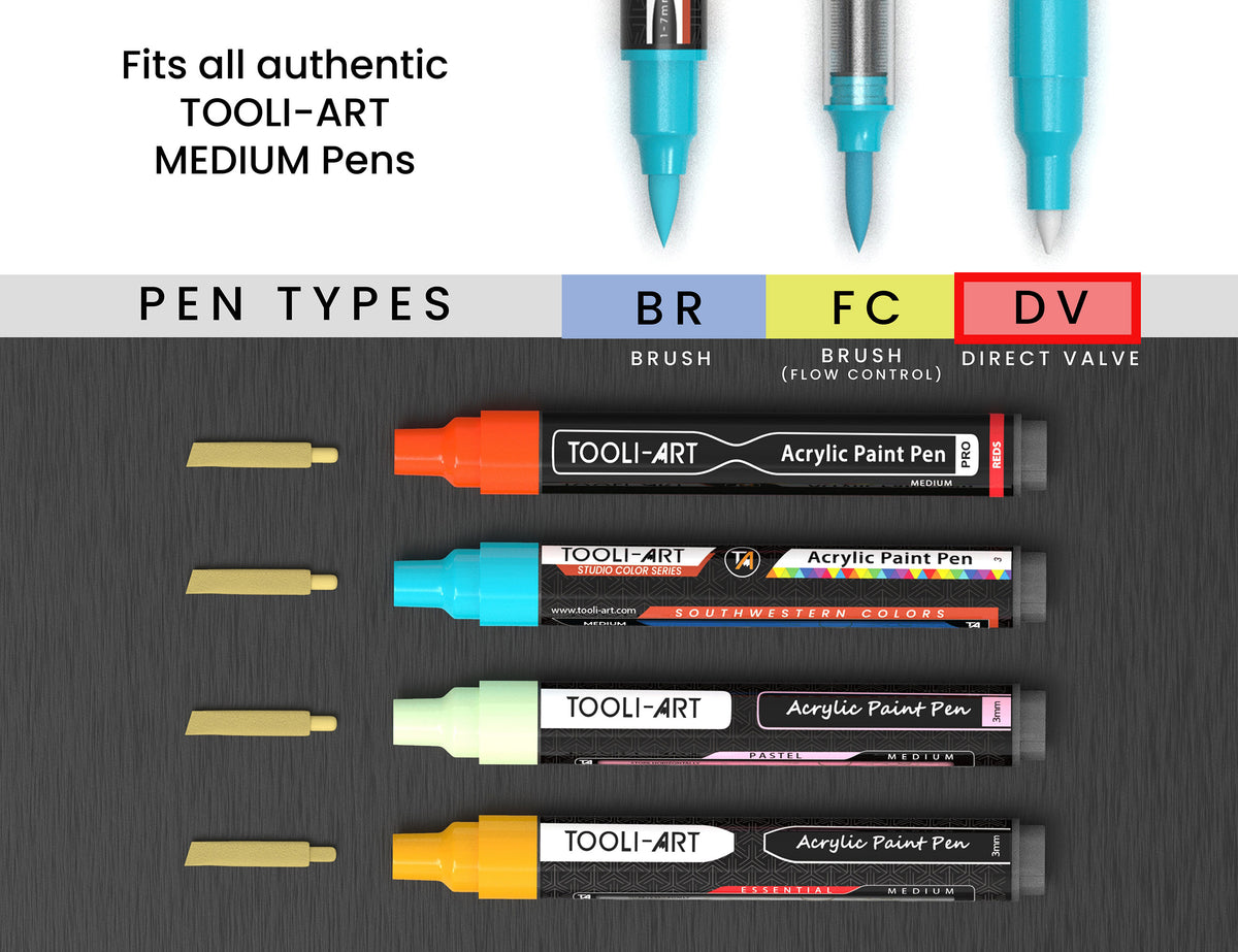 30 Replacement Chisel Nibs. Compatible With TOOLI-ART Medium Tip Paint Pens Acrylic Markers. Polyester Fiber. Easy To Replace