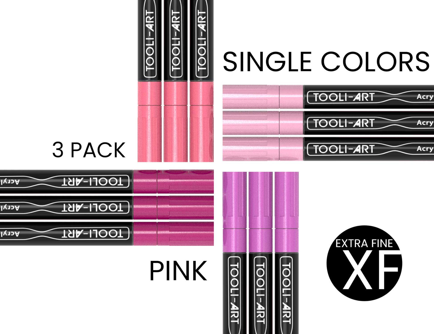 PRO COLOR SERIES - PINK - EXTRA-FINE: 3-Pack, Your Choice of Any 1 Color