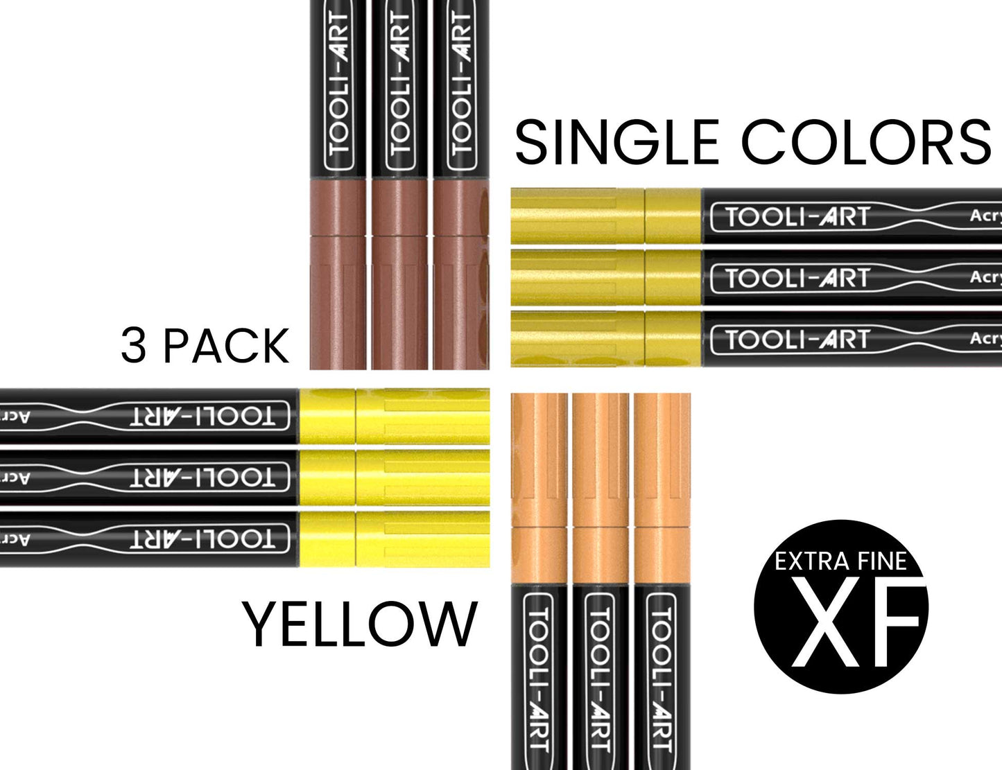PRO COLOR SERIES - YELLOW - EXTRA-FINE: 3-Pack, Your Choice of Any 1 Color