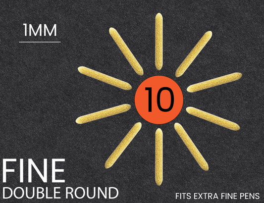 10 Replacement FINE DOUBLE-SIDED ROUND Nibs For Tooli-Art Paint Pens - 1.0MM (FITS EXTRA FINE PENS)